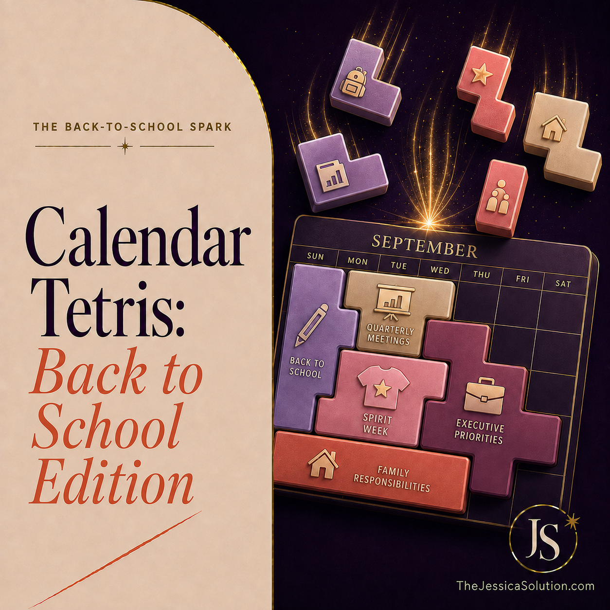 Weekly Spark Calendar Tetris Back to School Edition