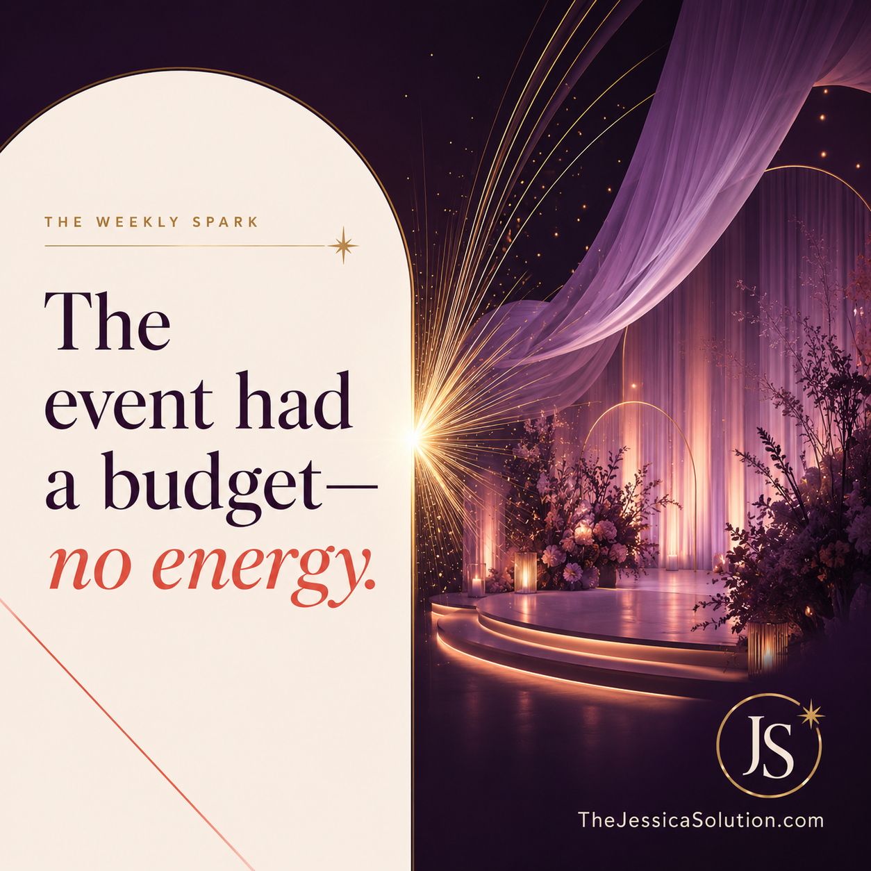 Weekly Spark about bringing energy to events